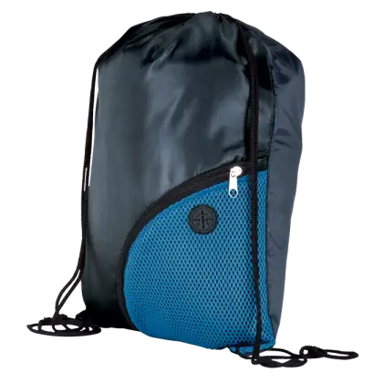Black and Blue Drawstring Backpack