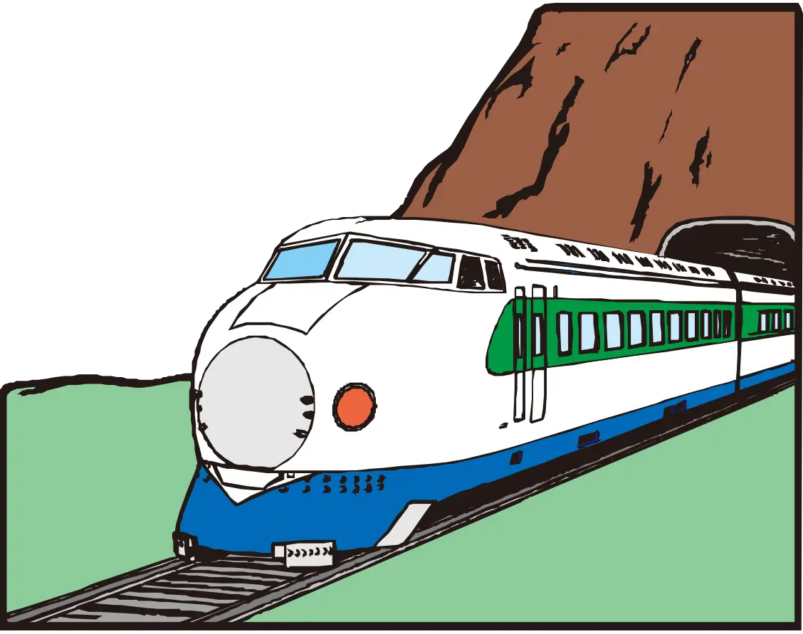 Cartoon Train Entering Tunnel