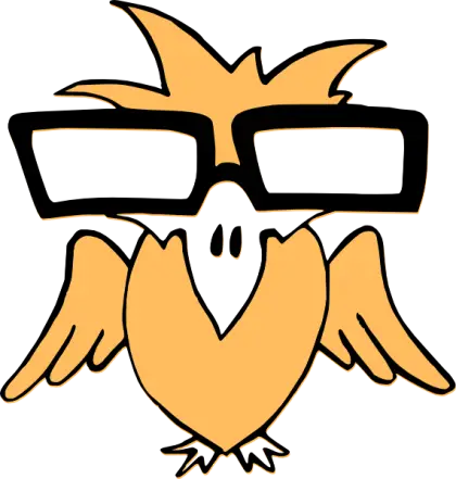 Cartoon Owl Wearing Glasses