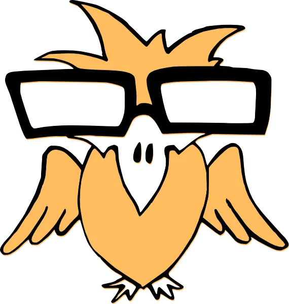 Cartoon Owl Wearing Glasses