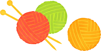 Colorful Yarn Balls and Knitting Needles Illustration
