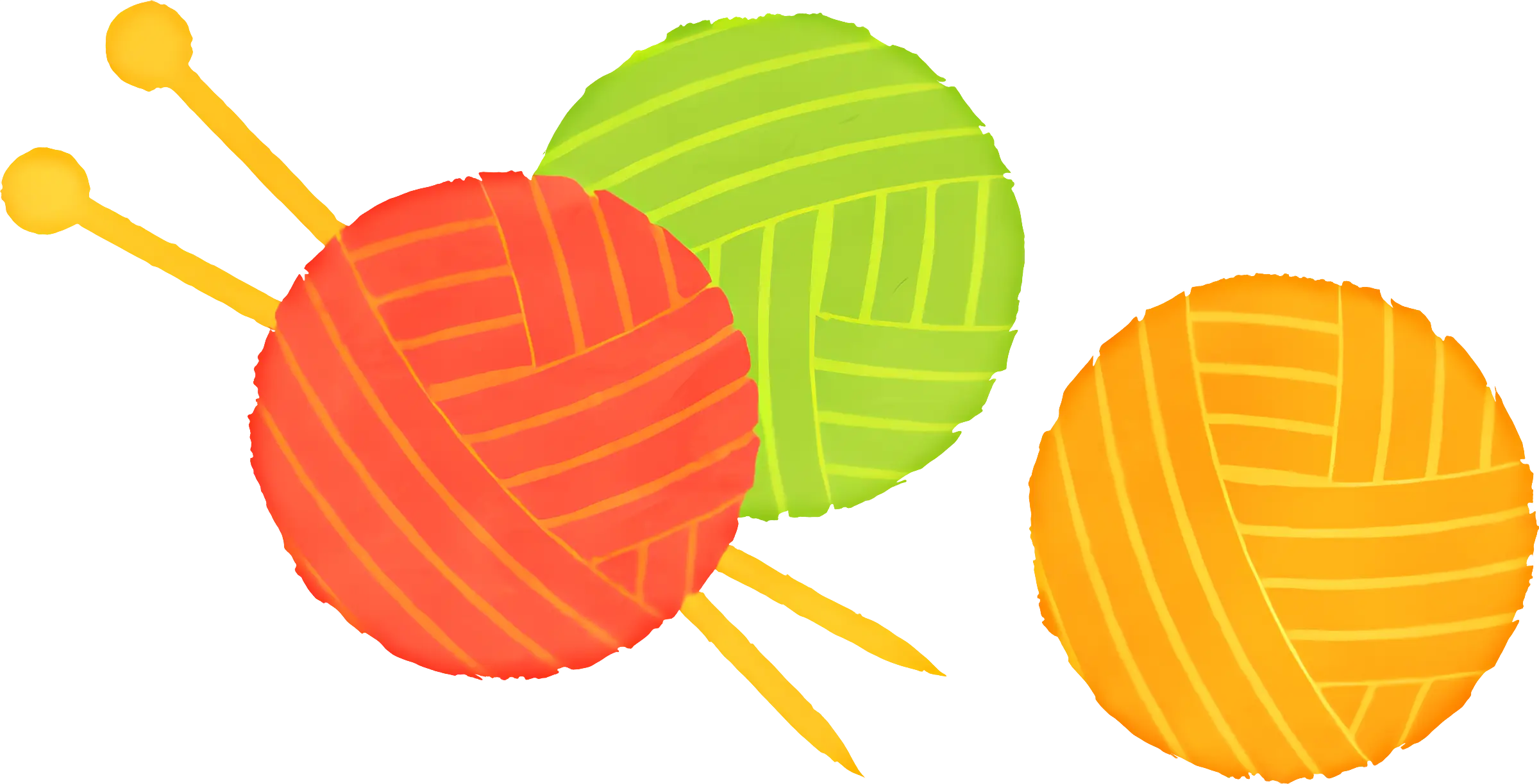 Colorful Yarn Balls and Knitting Needles Illustration