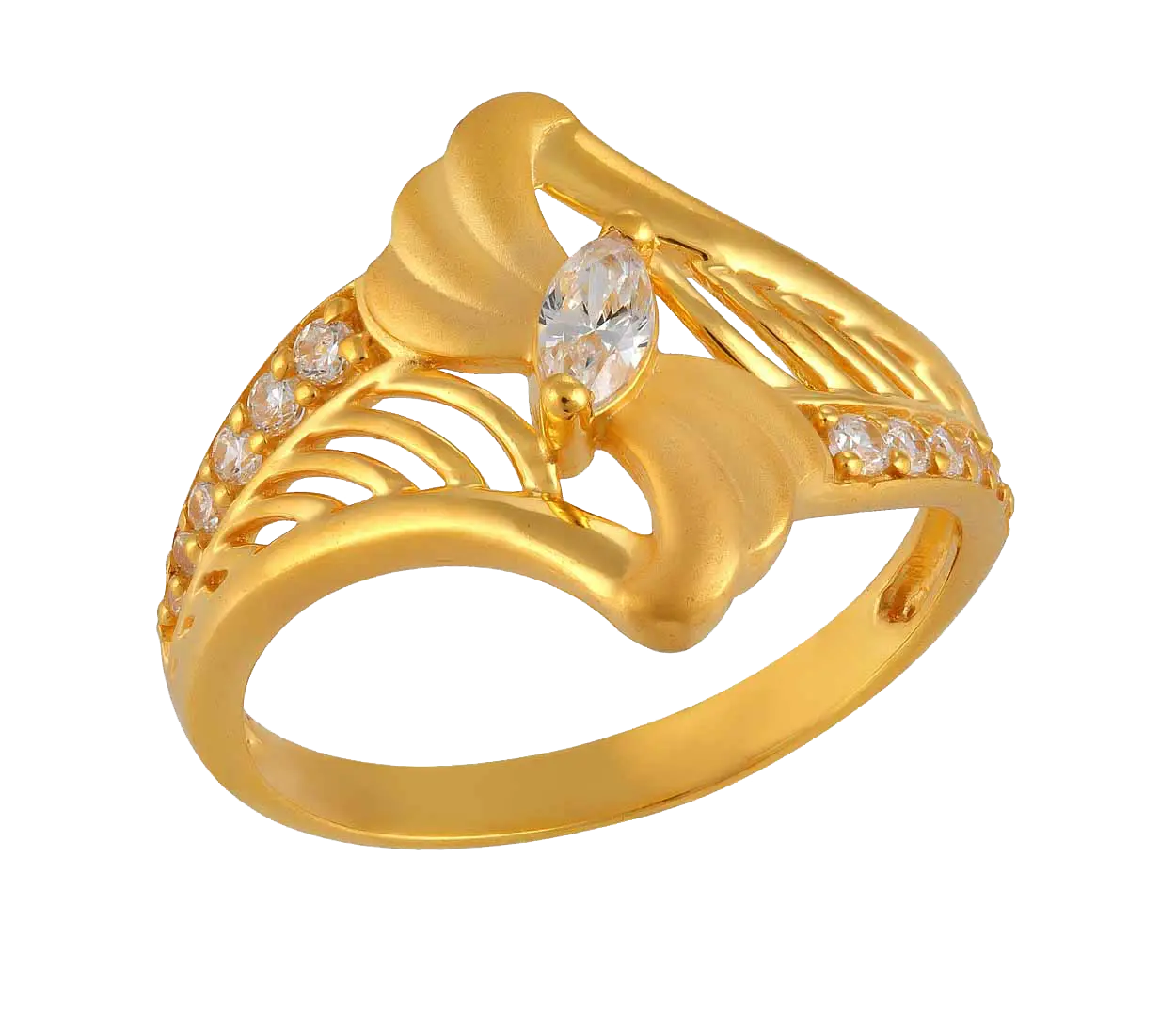 Gold Ring with Gemstone Design