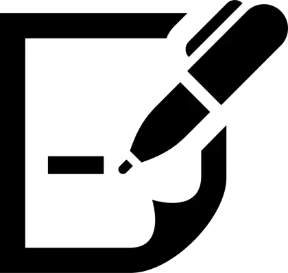 Black Pen Writing on Paper Icon