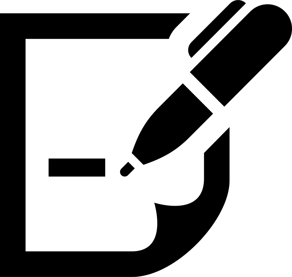 Black Pen Writing on Paper Icon