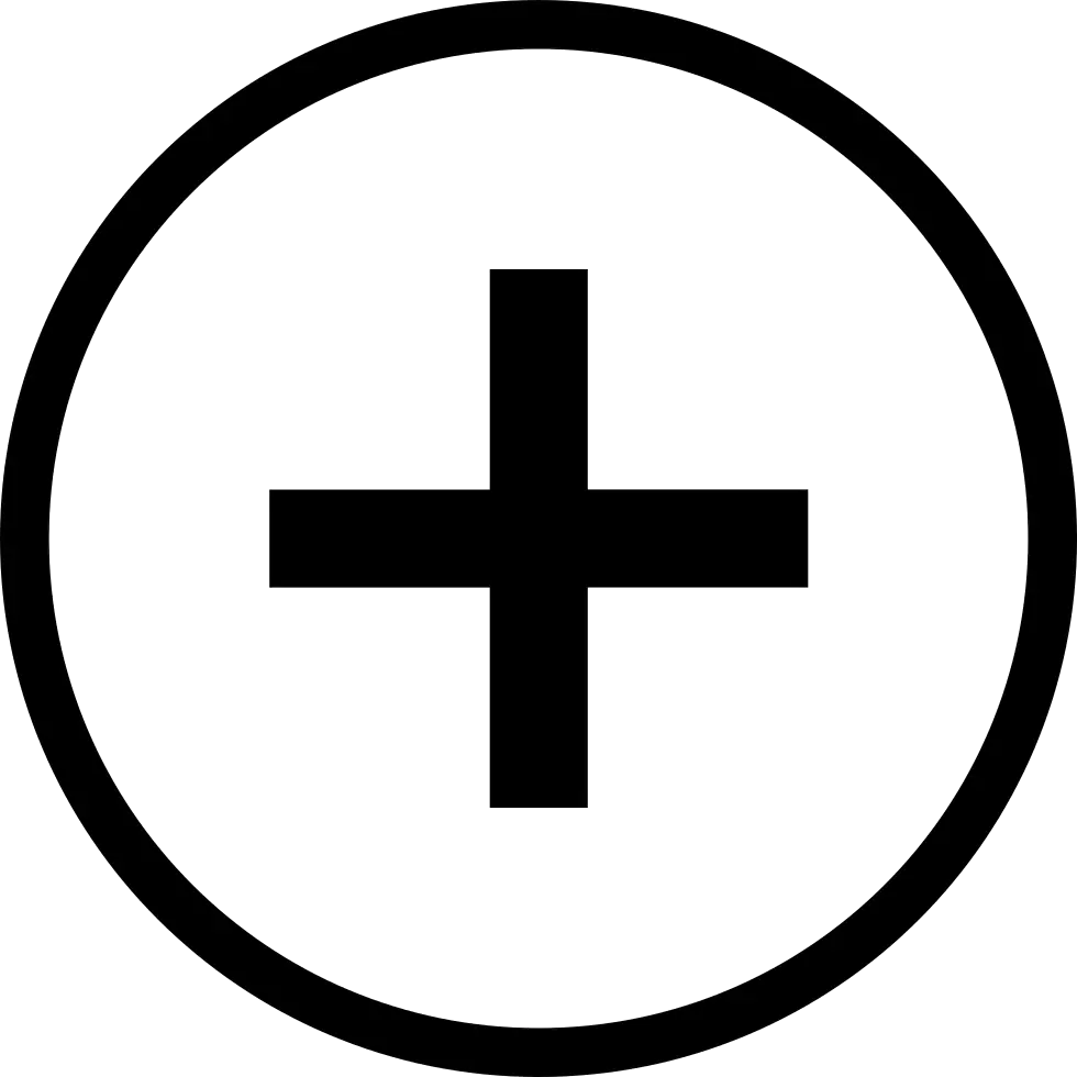 Black Plus Sign in Circle