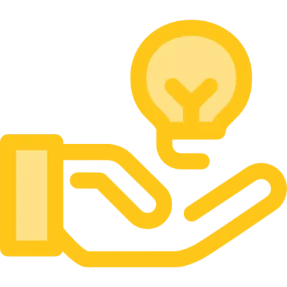 Hand Holding Light Bulb Icon