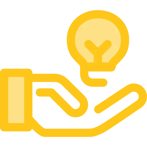 Hand Holding Light Bulb Icon