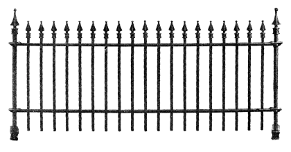 Black Iron Fence with Spikes