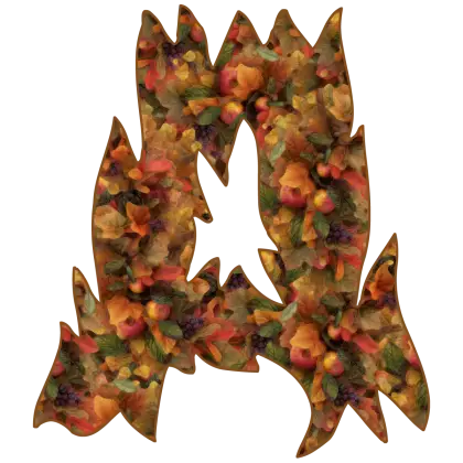 Autumn-Floral Letter &#039;A&#039; Illustration