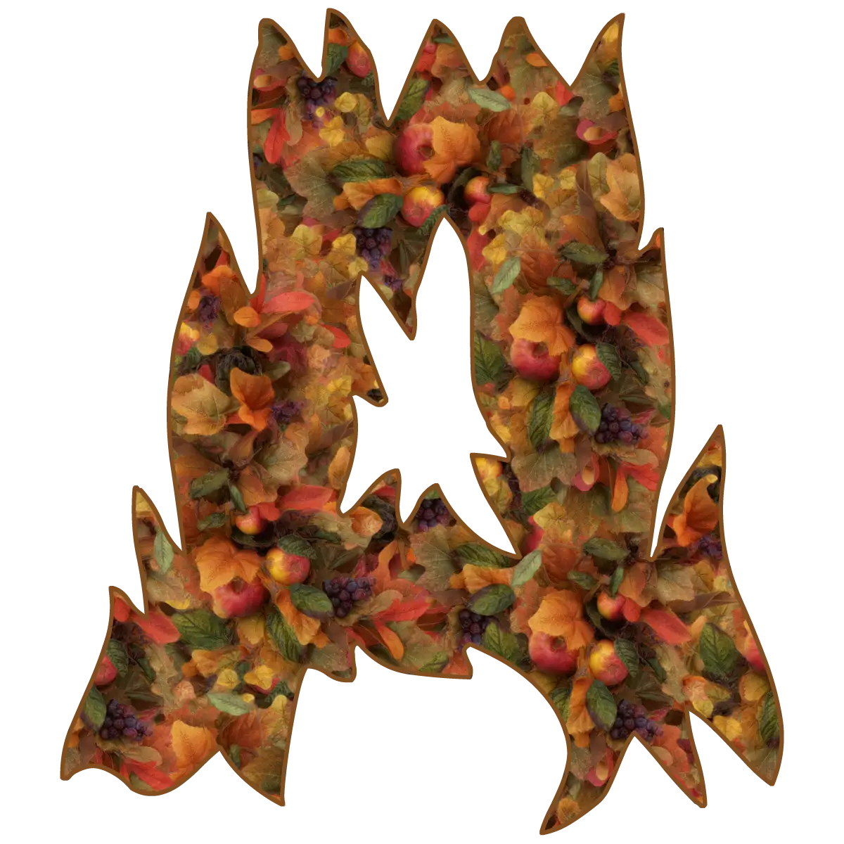 Autumn-Floral Letter 'A' Illustration