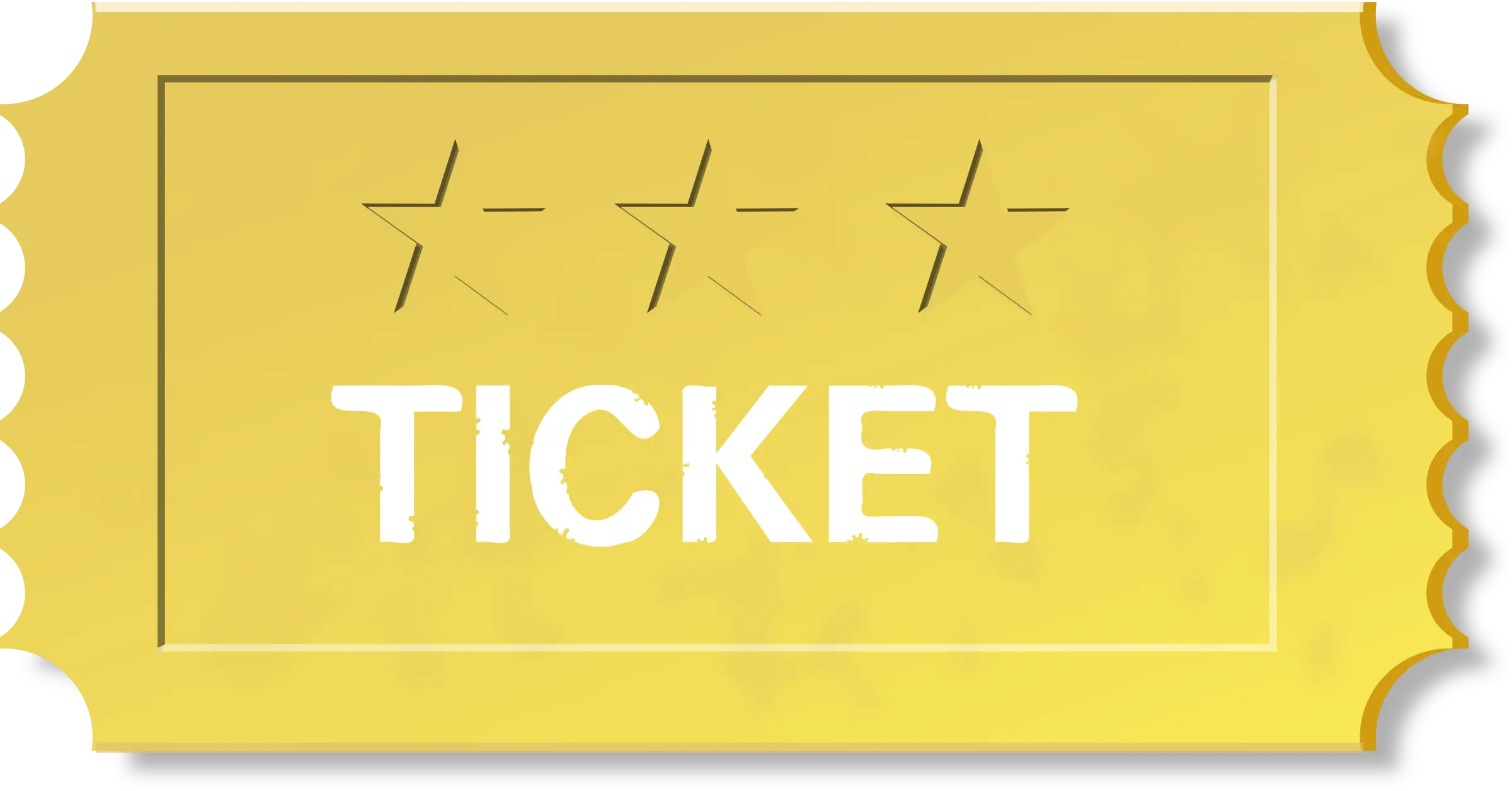Yellow Ticket with Stars Design