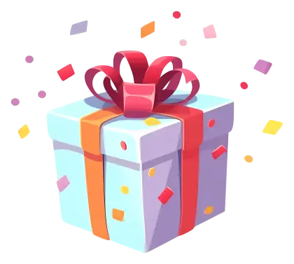 Cheerful Gift Box with Ribbon
