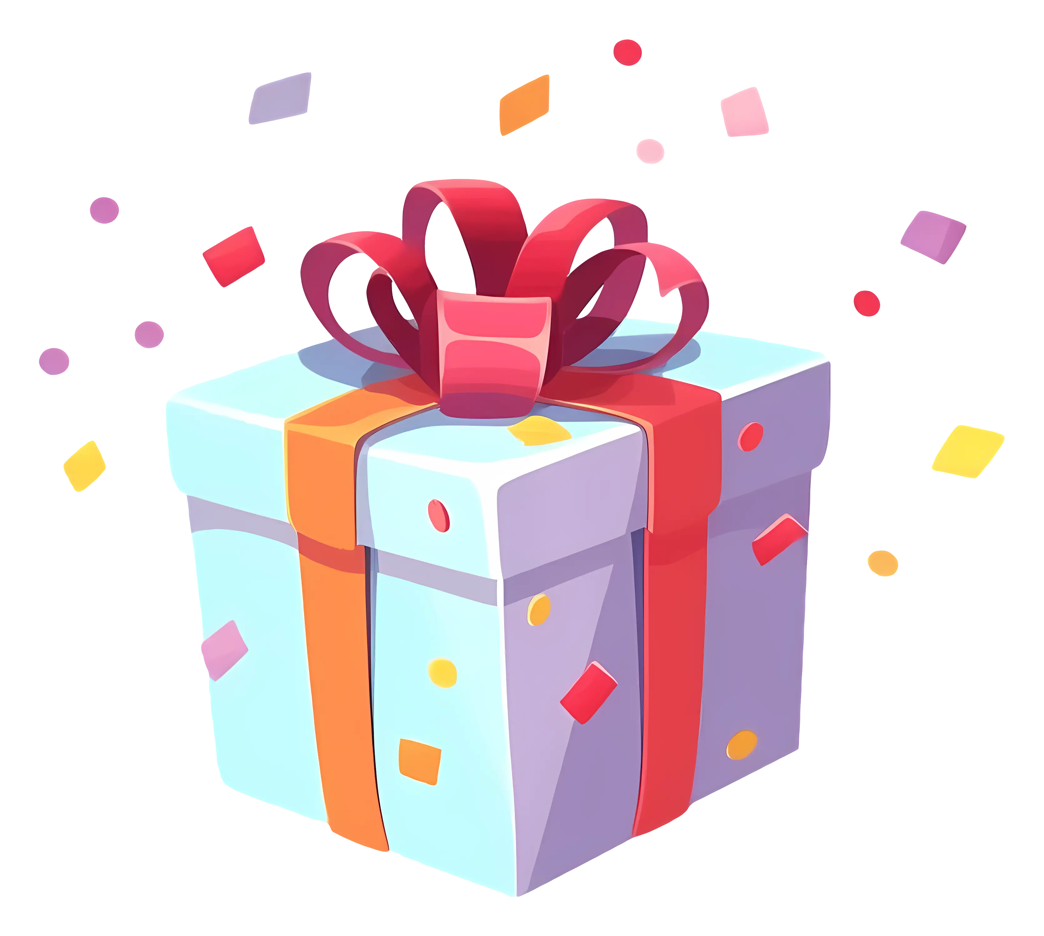 Cheerful Gift Box with Ribbon