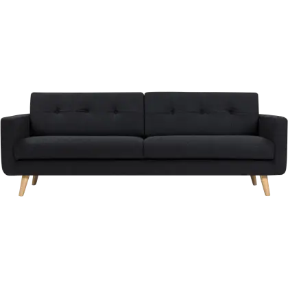 Black Modern Sofa with Wooden Legs