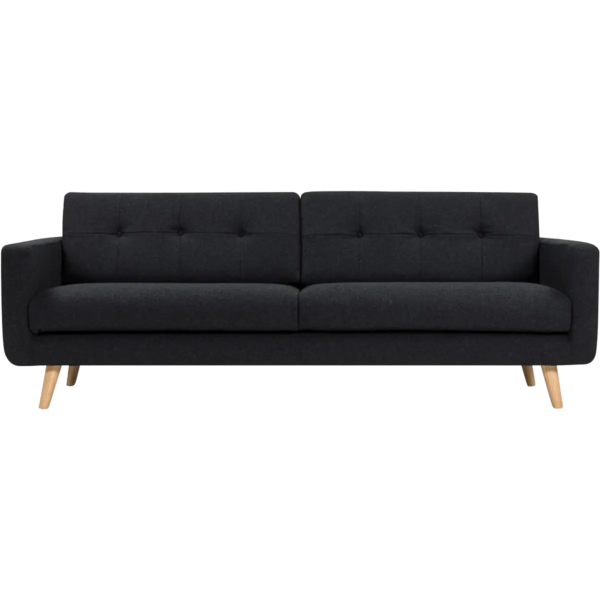 Black Modern Sofa with Wooden Legs