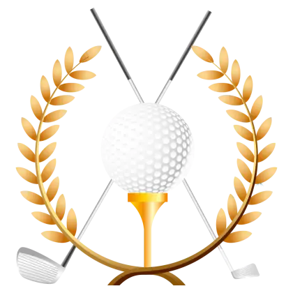 Golf Trophy with Clubs