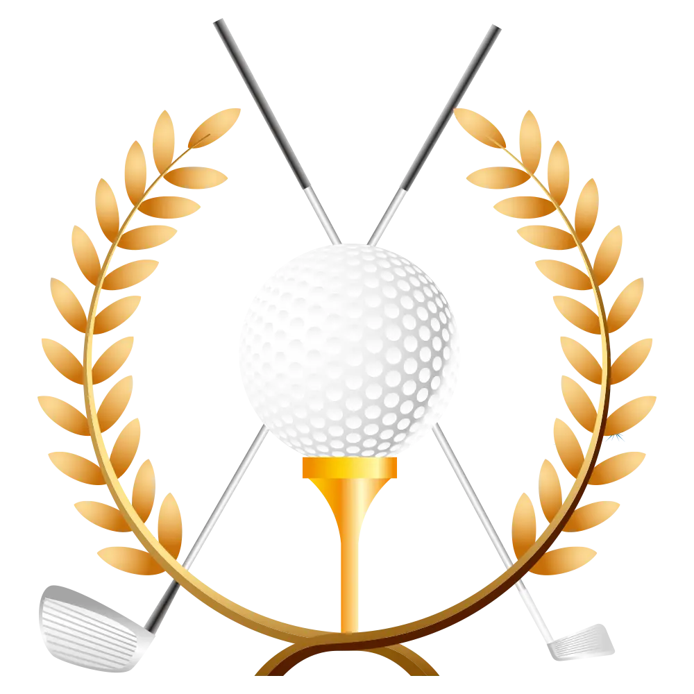 Golf Trophy with Clubs