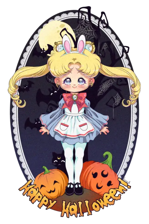 Cute Halloween Girl Illustration