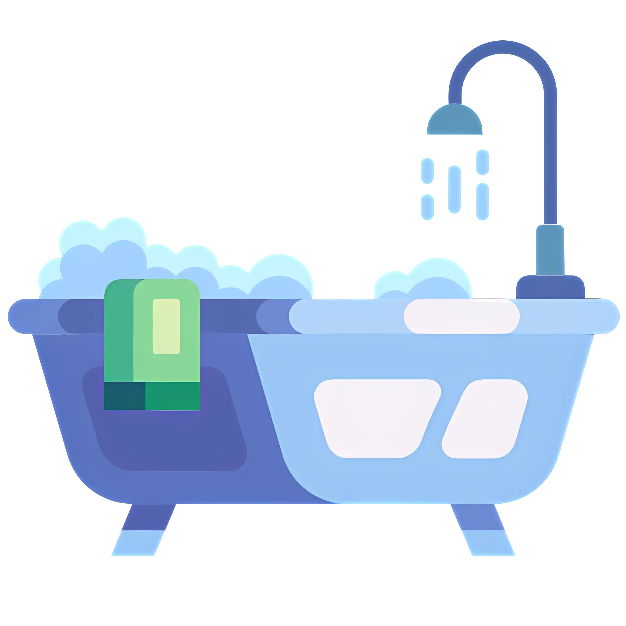 Bathtub with Shower and Towel