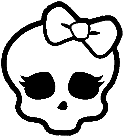 Cartoon Skull with Bow Illustration