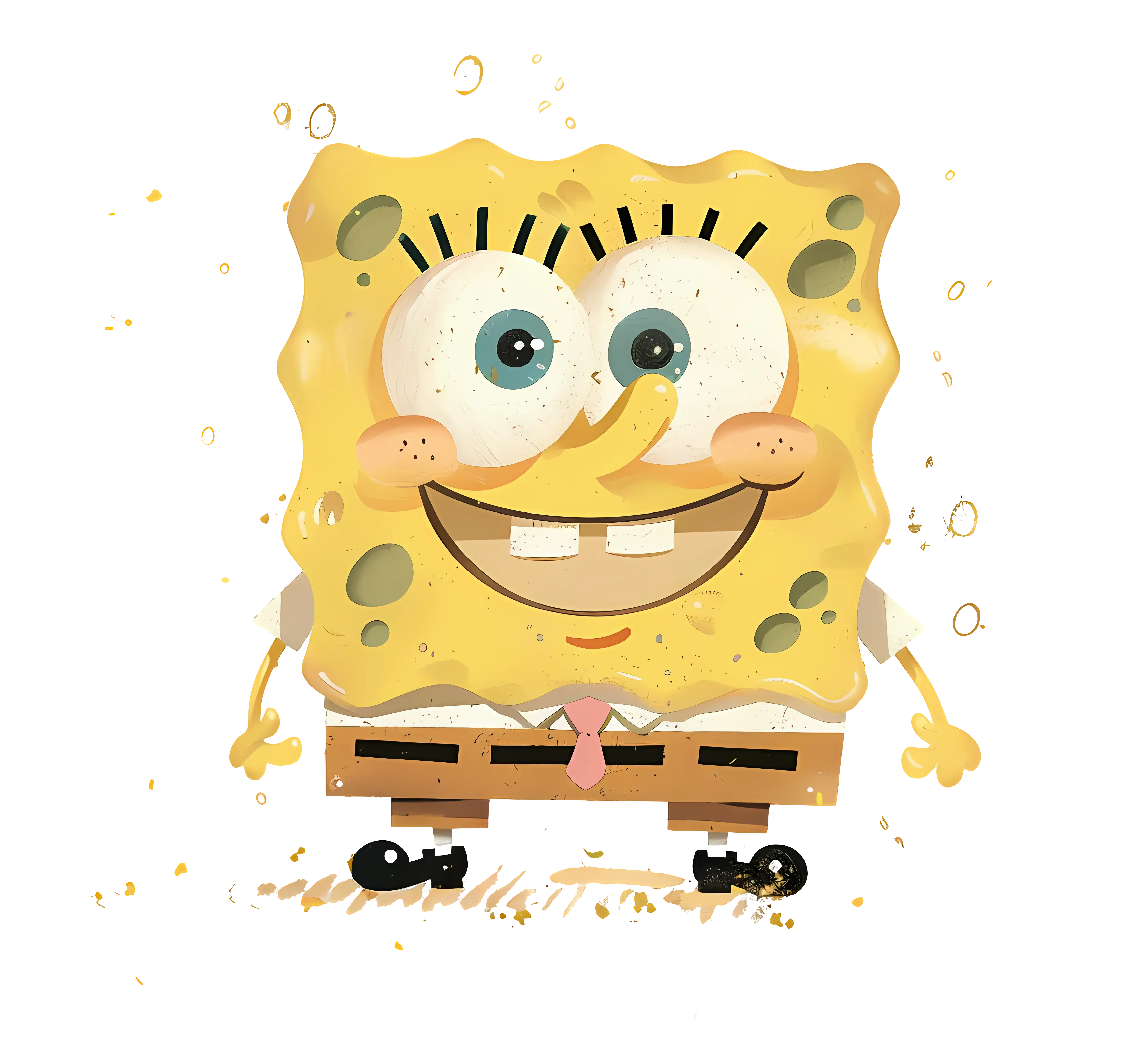 Cartoon Sponge Character with a Smile