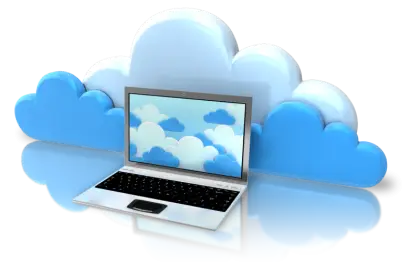 Laptop with Cloud Computing Concept