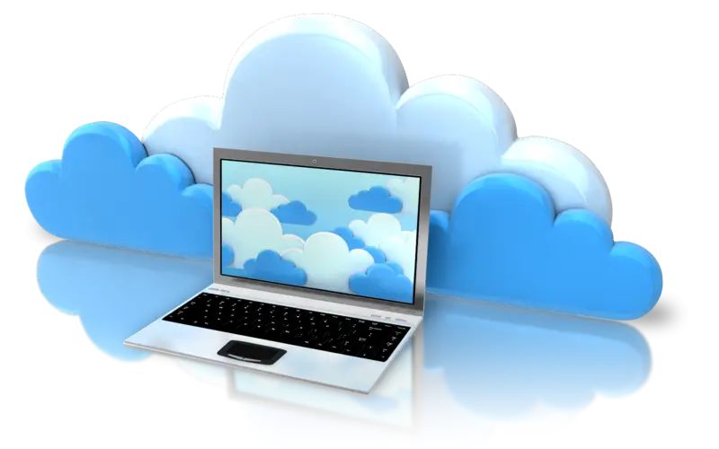 Laptop with Cloud Computing Concept