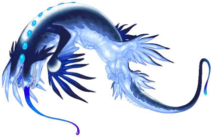 Blue Aquatic Dragon Fantasy Illustration