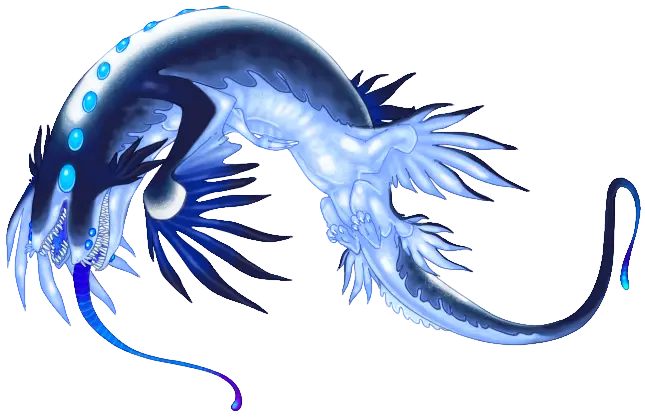 Blue Aquatic Dragon Fantasy Illustration