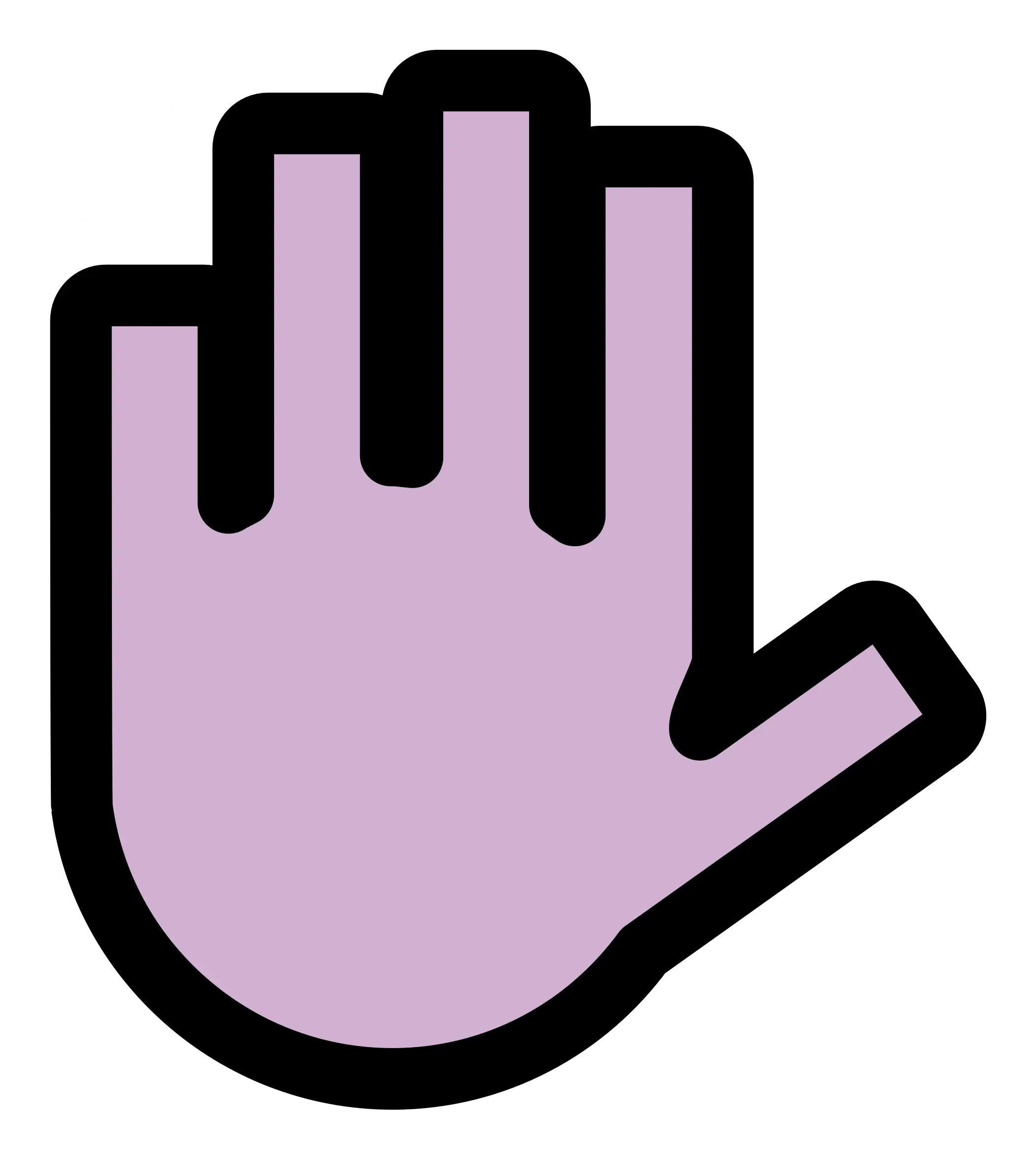 Purple Hand Icon Illustration