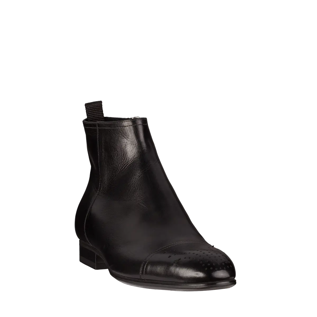 Black Leather Ankle Boot with Formal Style