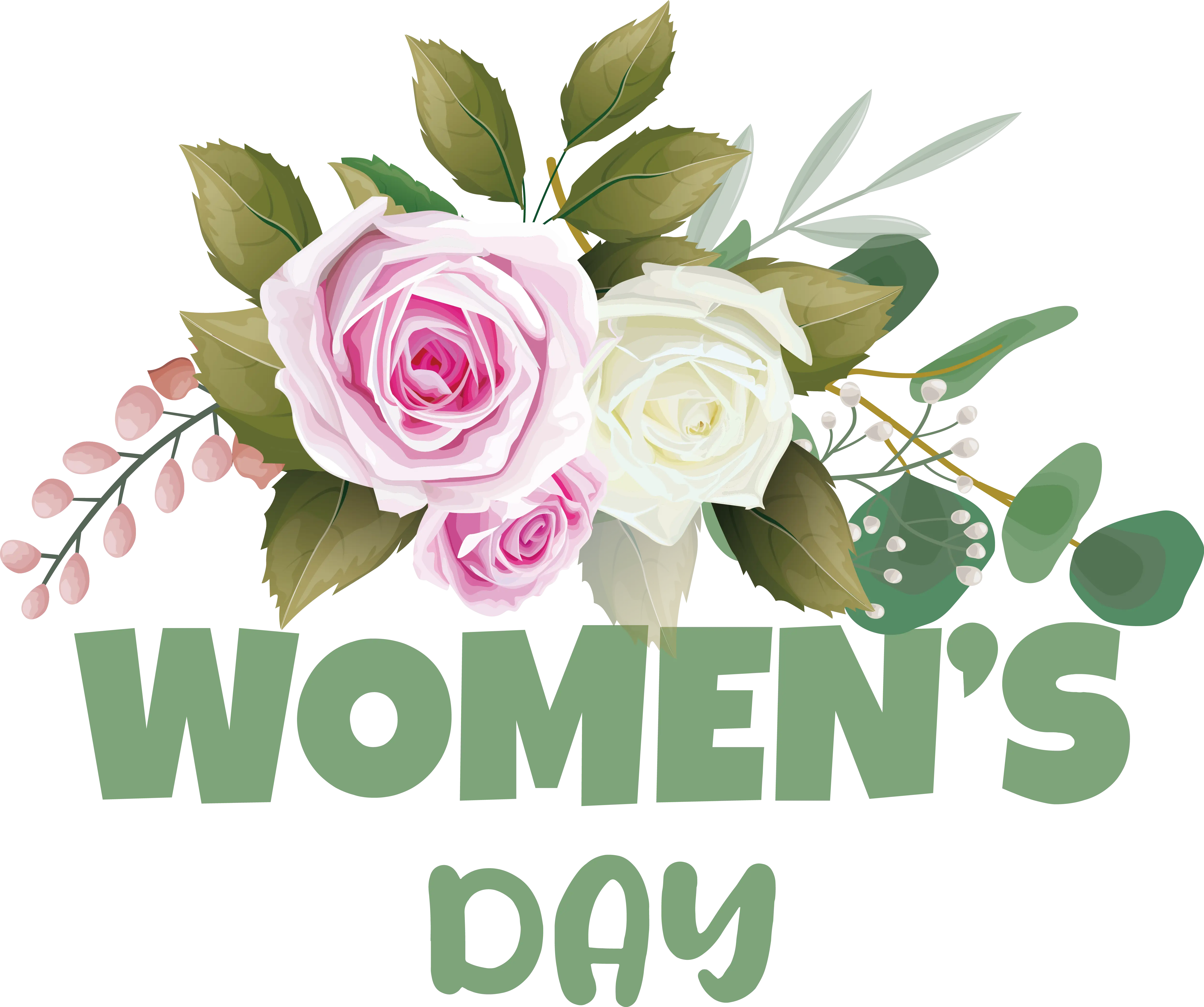 Women's Day Greeting with Floral Design