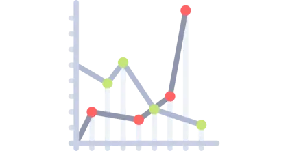 Line Graph with Data Points and Trends