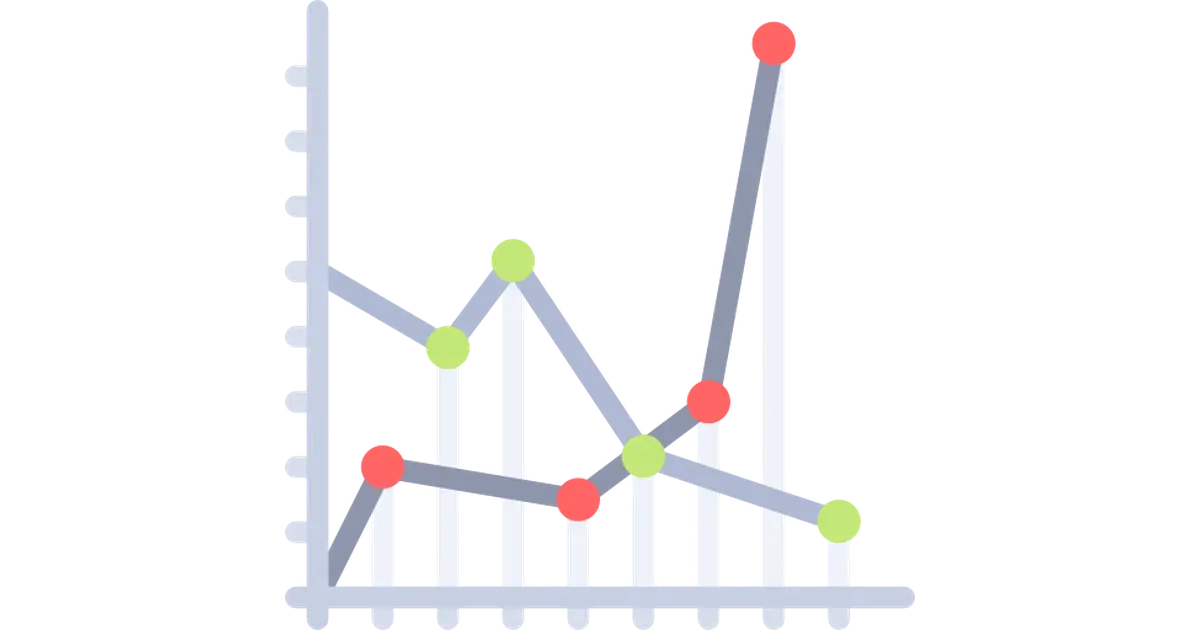 Line Graph with Data Points and Trends