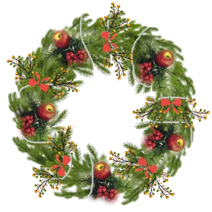 Decorative Christmas Wreath with Red Berries and Bows
