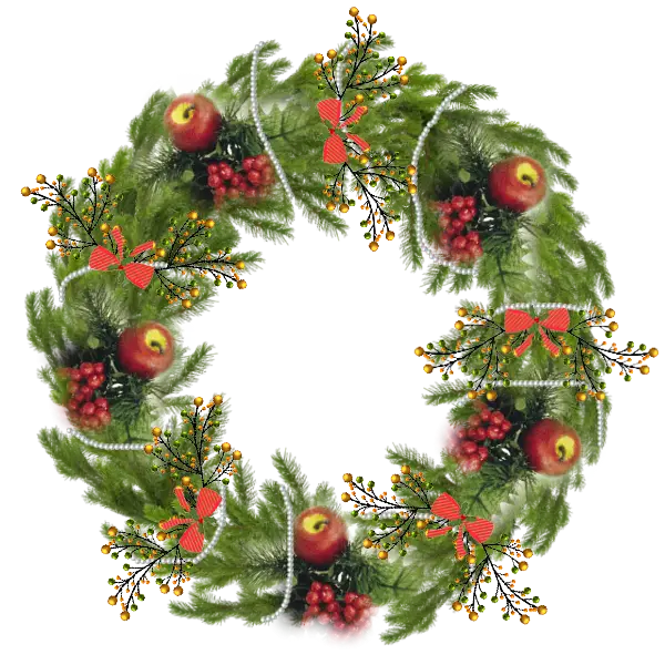 Decorative Christmas Wreath with Red Berries and Bows