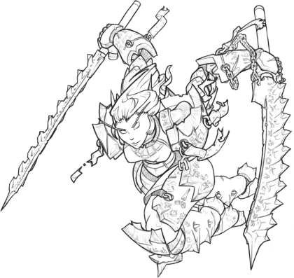Fantasy Warrior with Dual Swords