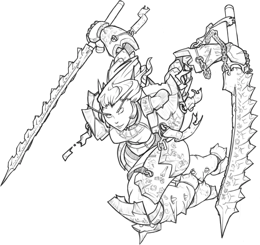 Fantasy Warrior with Dual Swords