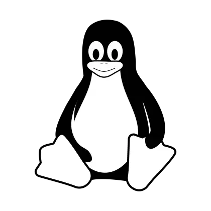 Cute Cartoon Penguin Mascot in Black and White