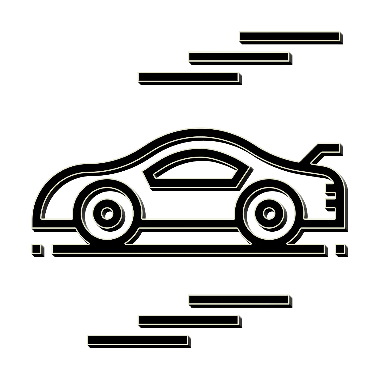 Speeding Racing Car Vector Design