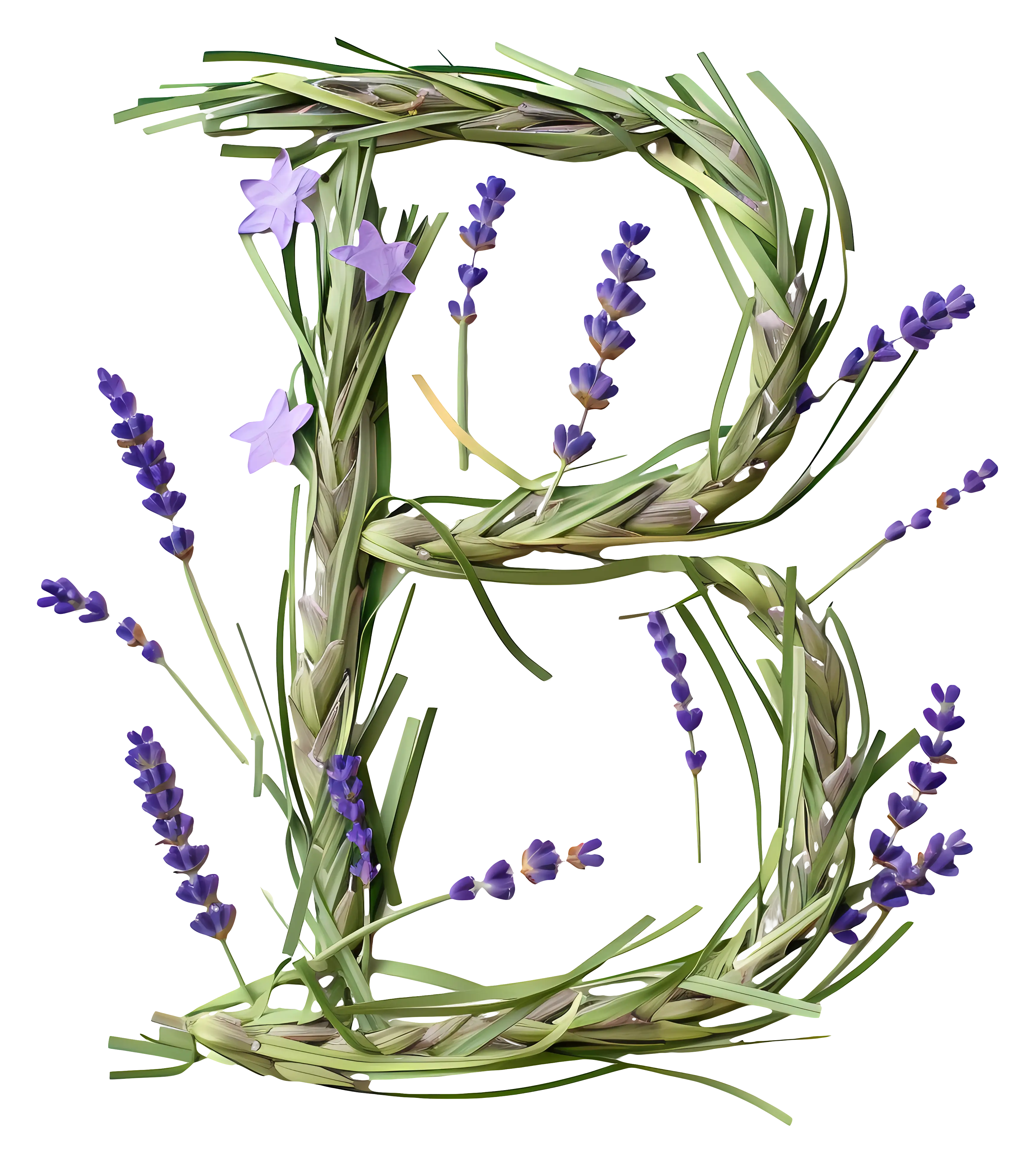 Lavender Letter B Illustration