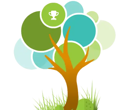 Tree with Trophy Illustration