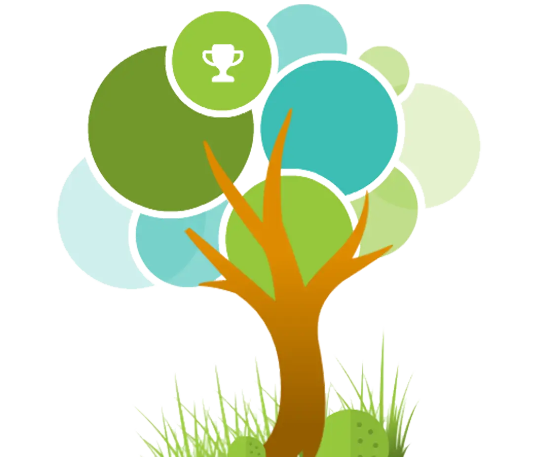 Tree with Trophy Illustration