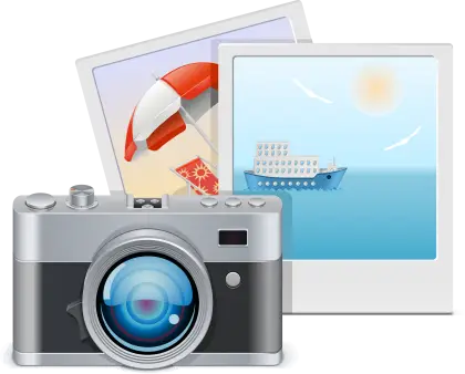 Camera with Travel Photos