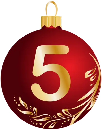 Red Christmas Ornament with Golden Number