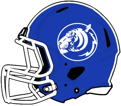 Blue Football Helmet with Tiger Logo