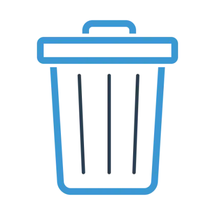 Simple Blue Trash Bin Icon