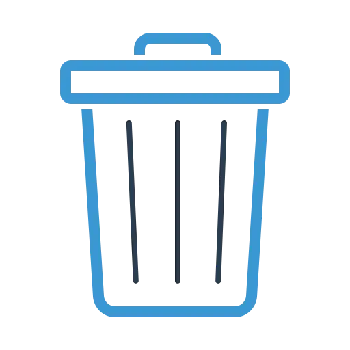 Simple Blue Trash Bin Icon