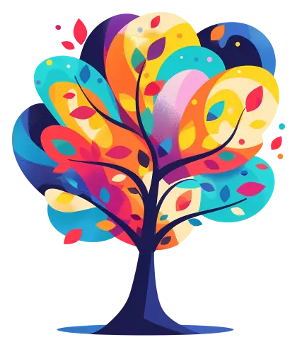 Vibrant and Colorful Tree Illustration